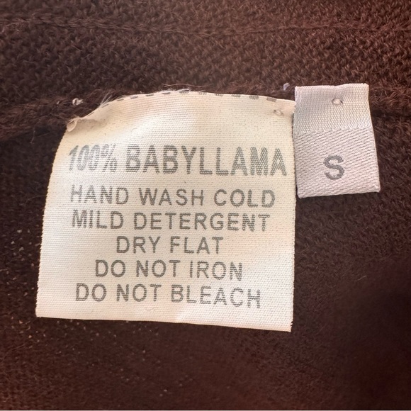NWT Bonalla Ilian 100% Cashllama Open Ribbed Cardigan in "Dark Brown" Size Small - Picture 12 of 12